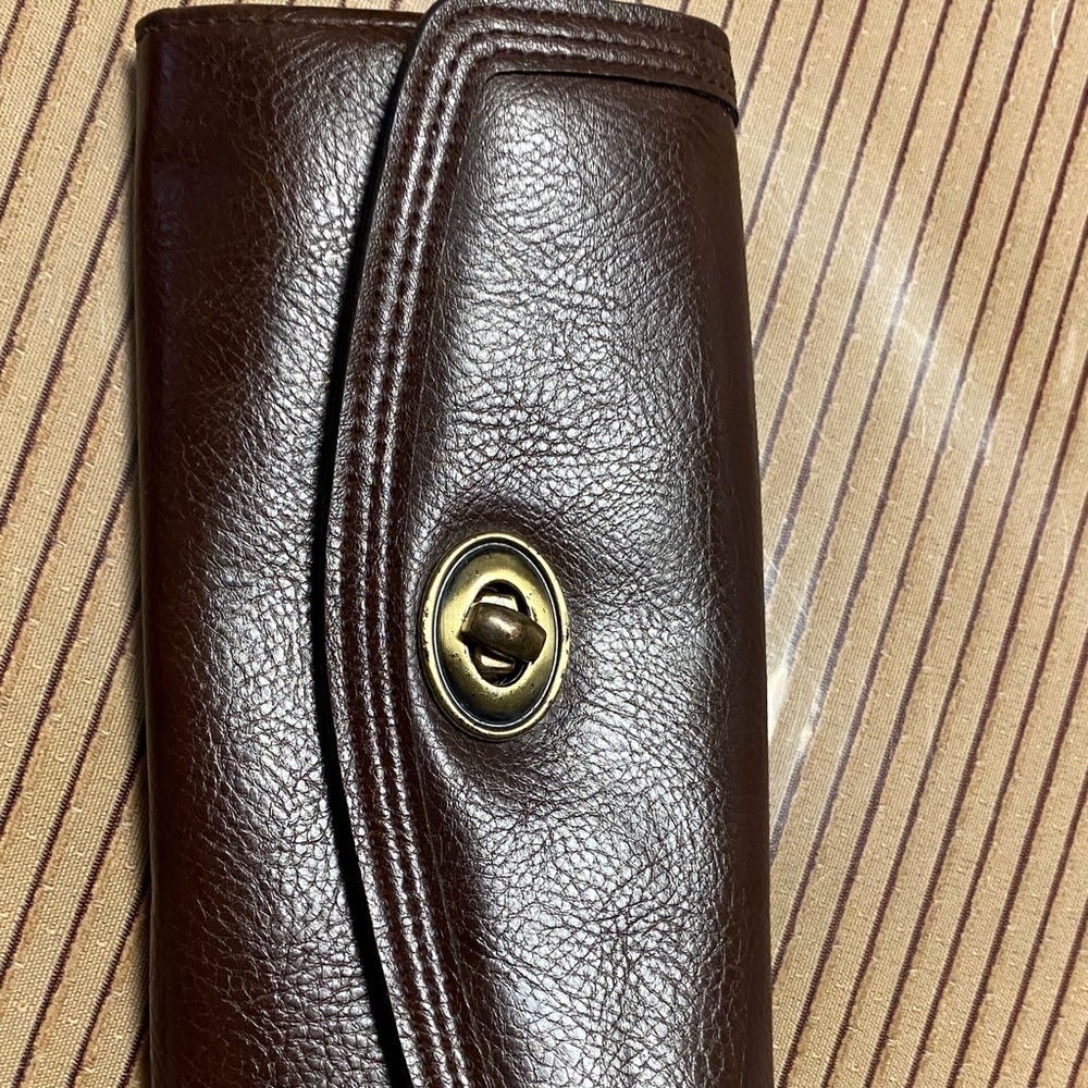 Vintage Brown Leather Wallet with Gold Clasp- The Limited